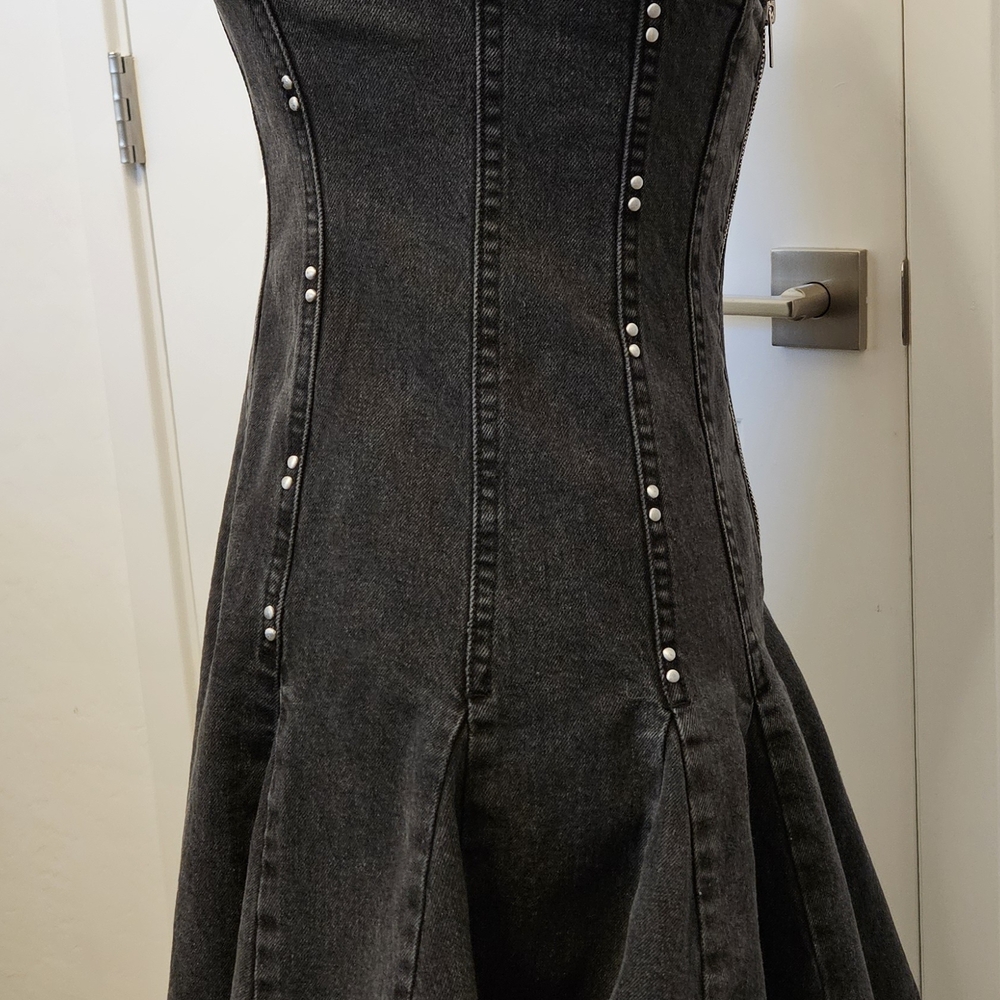 Wild Fable Black Denim Backless Dress, size S - Picture 4 of 14
